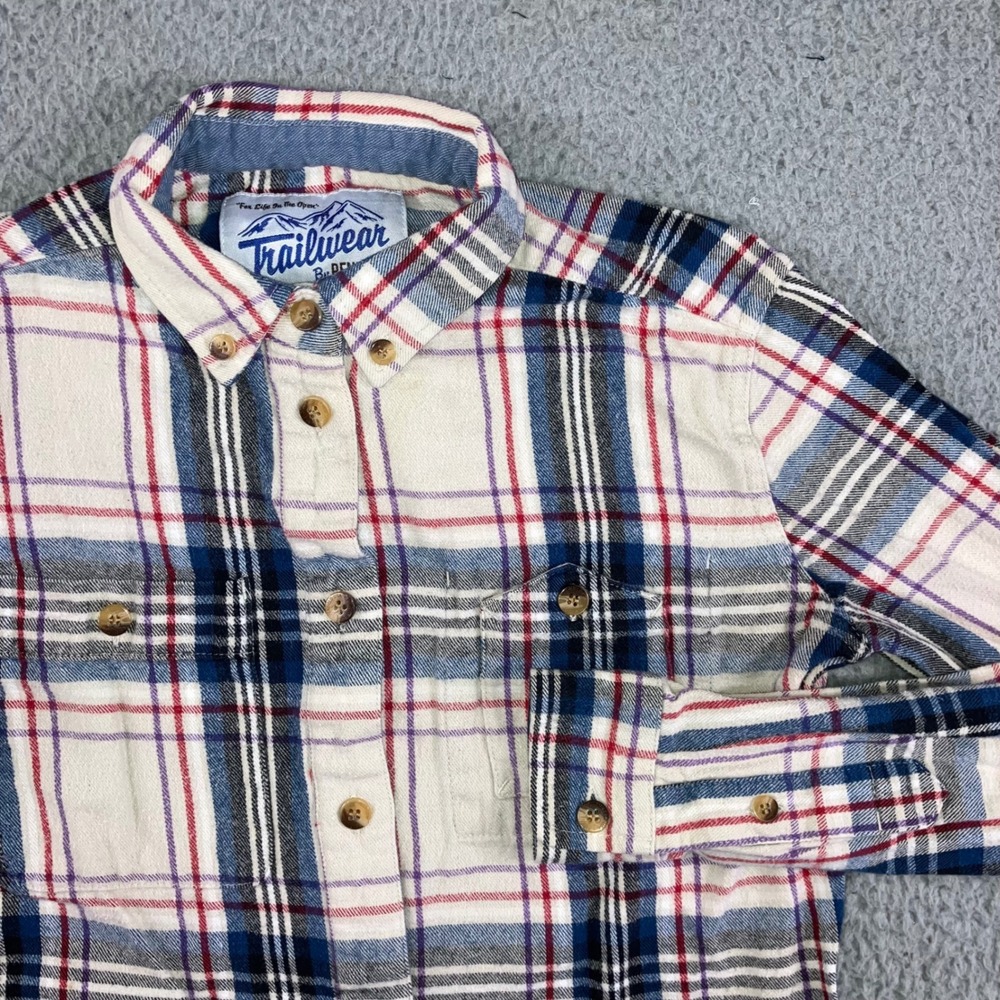 Women Flannel Shirt Women XS Relaxed Plaid Outdoor Layering Cabin Hiking Grunge